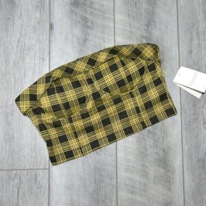 MERAKI - Plaid Strapless Cropped Tube Top